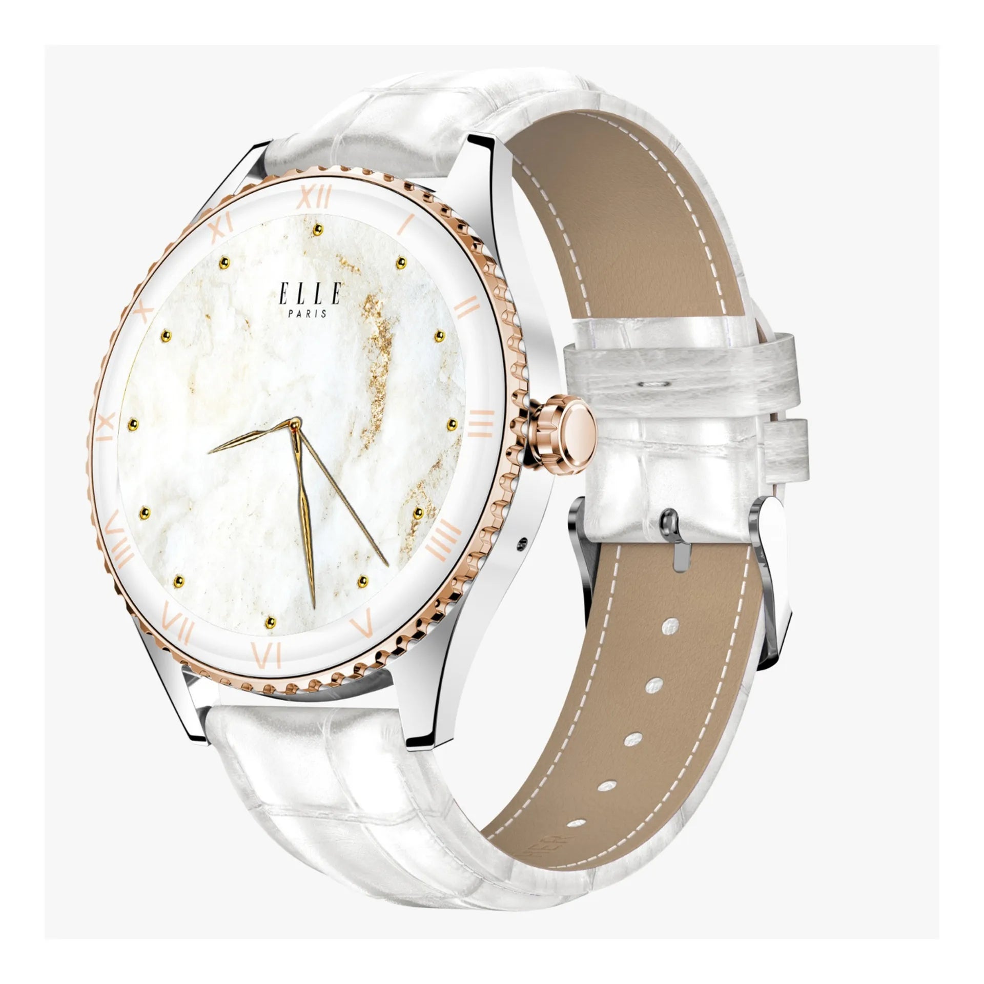 X.Cell Smart Watch Elle Soleil Leather Strap White
