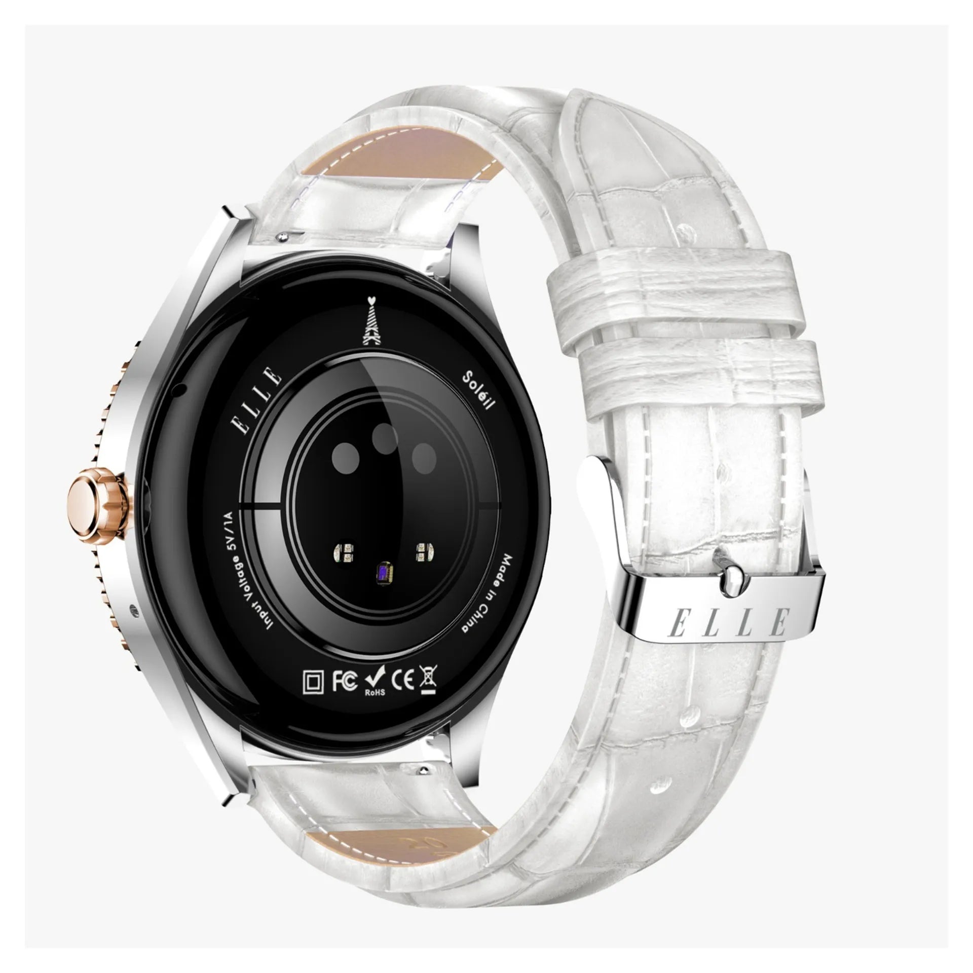 X.Cell Smart Watch Elle Soleil Leather Strap White